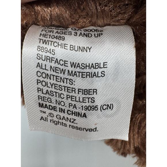 Ganz Bunny Rabbit Twitchie Brown & White Plush 16" Stuffed Animal - Picture 9 of 9